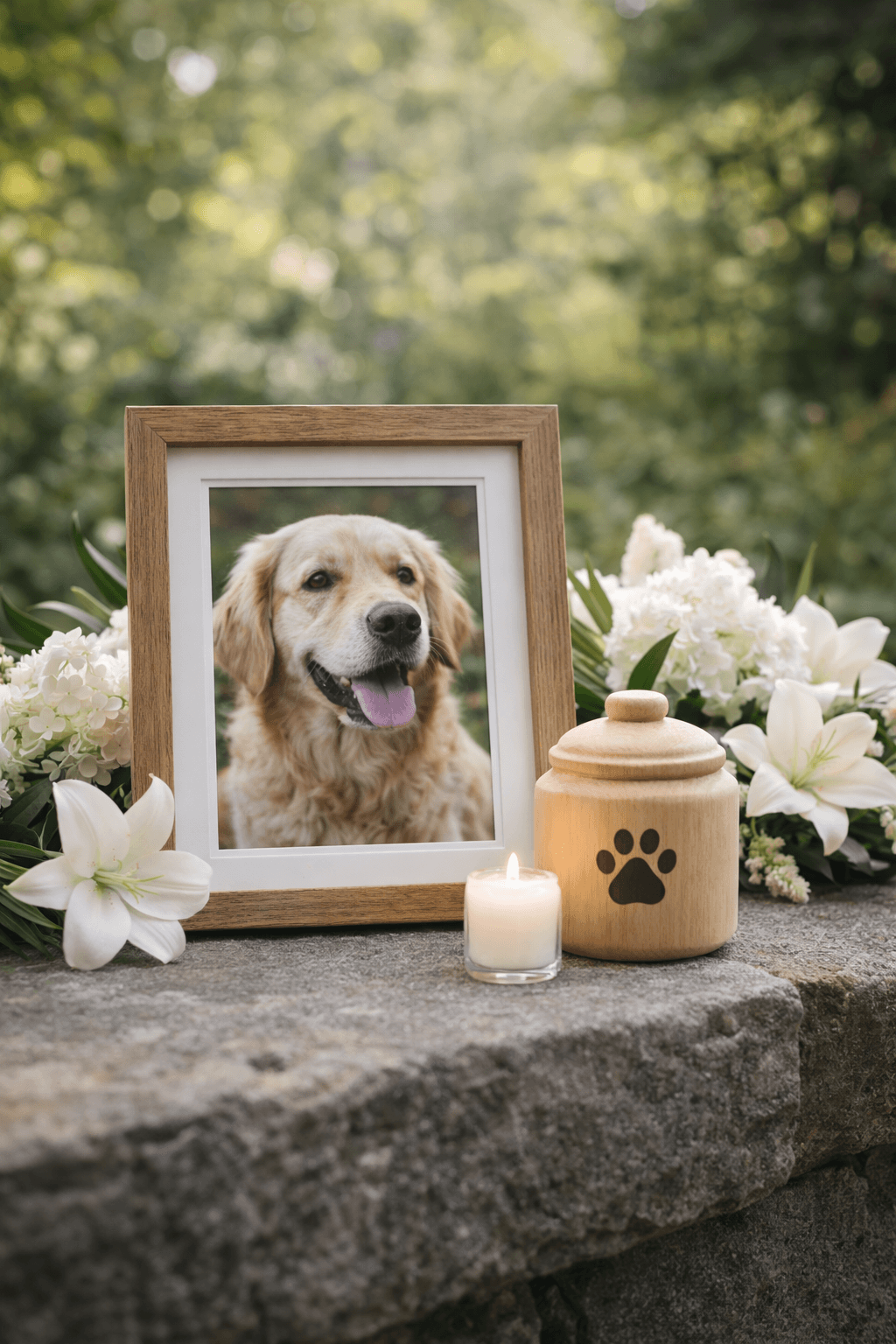 Pet Funeral,paw print keepsake, framed pet photo